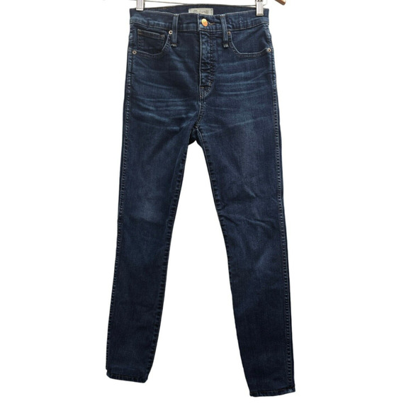 Madewell Jeans 26 Blue Skinny Dark Wash High Rise Stretch Capsule Cigarette - Picture 1 of 8